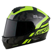 Casco X-Sports M63 Comander Negro Amarillo Brillo